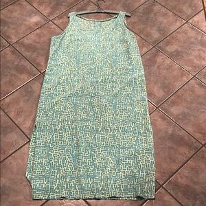 Green and Blue Sheath Maxi Dress with Scoop Neck